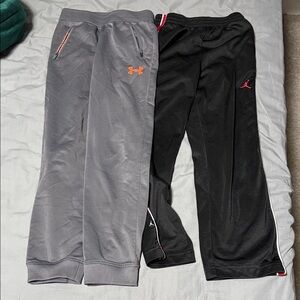 Lot of 2. Under Armour Gray and Black Kids pants